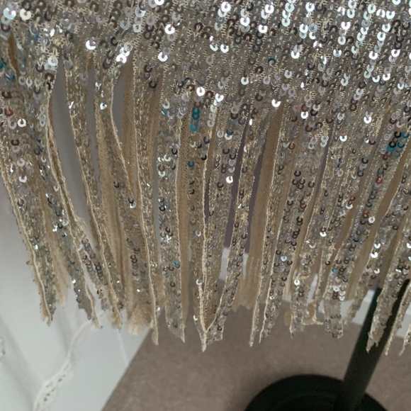 Gorgeous Frank Lyman Sequin dress with fringe Sz M - Picture 3 of 16